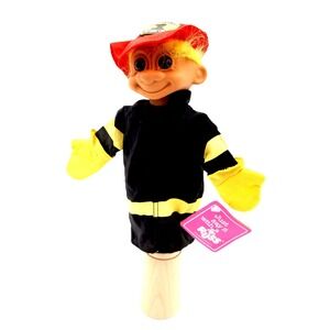 Vintage 1990's Russ Troll‎ Doll Fireman Hand Puppet 9" 90s Trolls